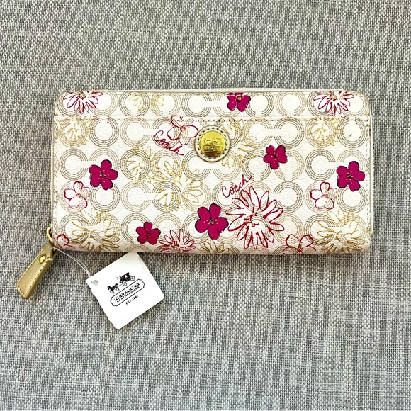 NWT COACH Waverly Floral Zip Wallet 45051 - Picture 1 of 9